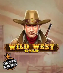  Encounter the rugged sheriff of "Wild West Gold," a thrilling slot game by Pragmatic Play. The visual features a stern-faced sheriff with a sheriff’s badge, set against a sun-baked Old West town backdrop. The game's title is prominently displayed in a classic font, complementing the Wild West adventure theme. 